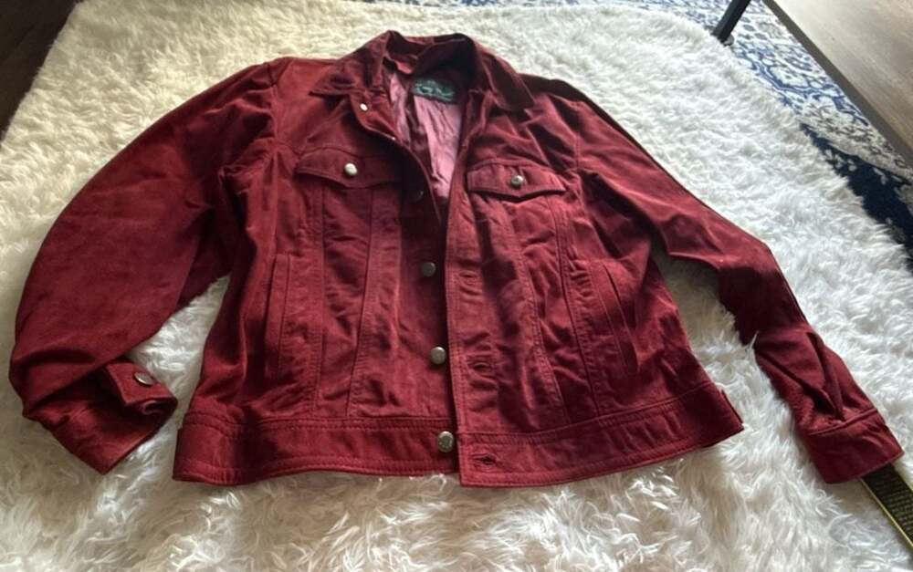 Henry Moore Women's Burgundy Suede Leather Jacket